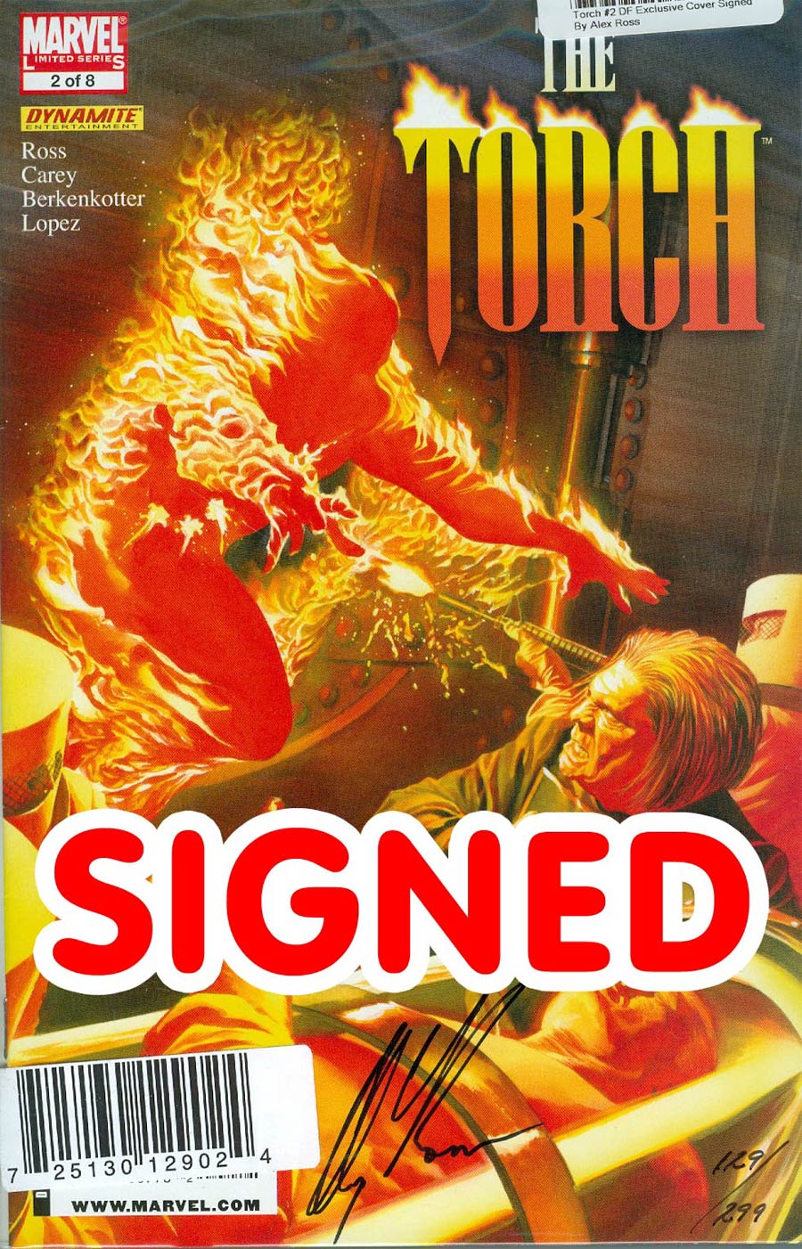 Torch #2 DF Exclusive Cover Signed By Alex Ross