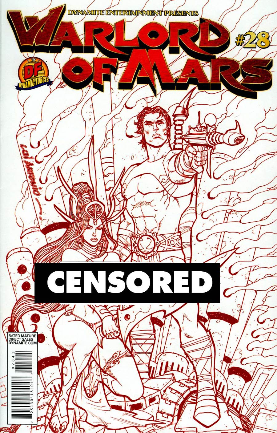Warlord Of Mars #28 Cover E DF Exclusive Lui Antonio Martian Red Risque Variant Cover