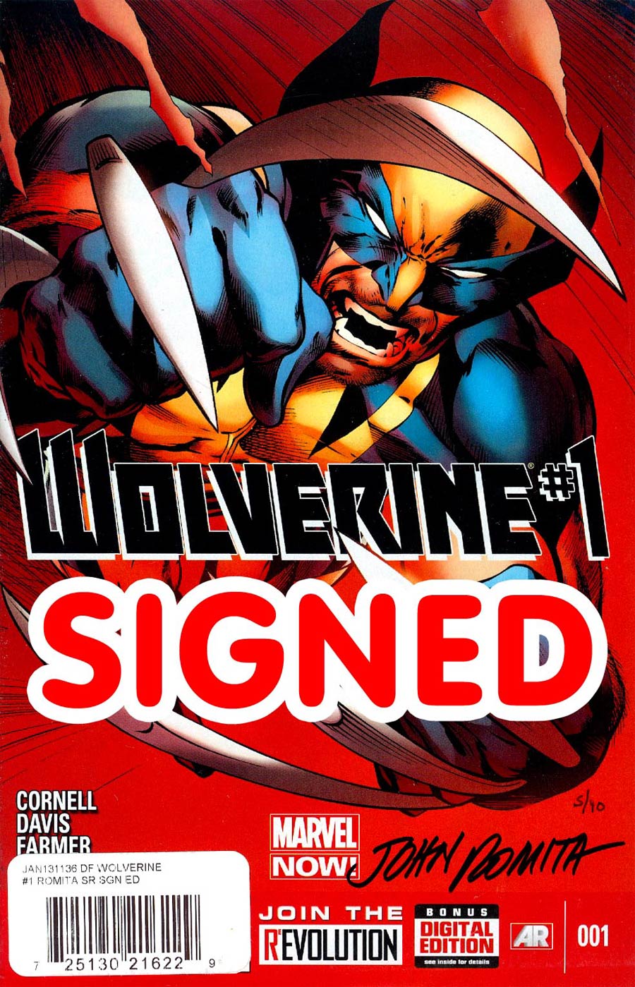 Wolverine Vol 5 #1 Cover I DF Signed By John Romita Sr