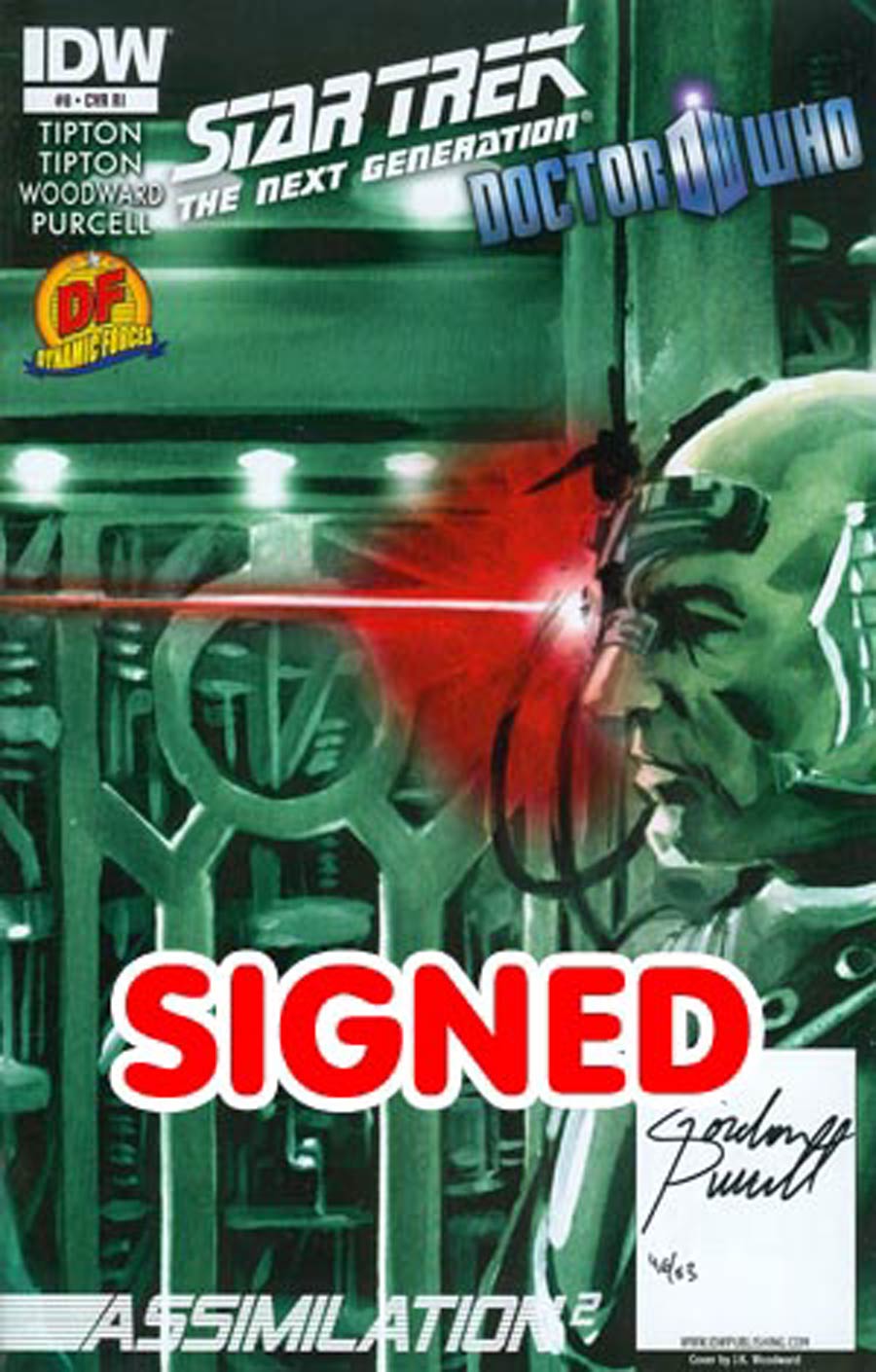 Star Trek The Next Generation Doctor Who Assimilation2 #8 Cover D DF Signed By Gordon Purcell