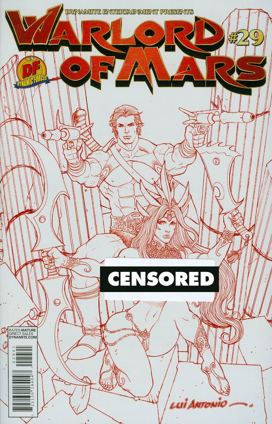 Warlord Of Mars #29 Cover F DF Exclusive Lui Antonio Martian Red Risque Cover