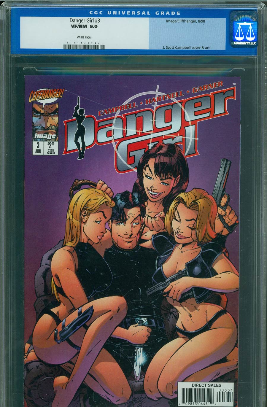 Danger Girl #3 Cover E Regular J Scott Campbell Cover CGC 9.0