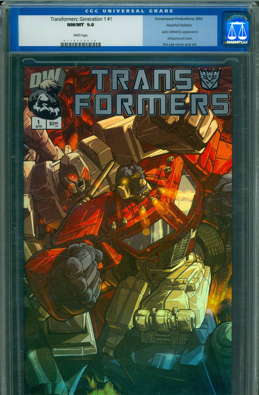 Transformers Generation 1 #1 Cover J 1st Ptng Autobot Chrome Cover CGC 9.8