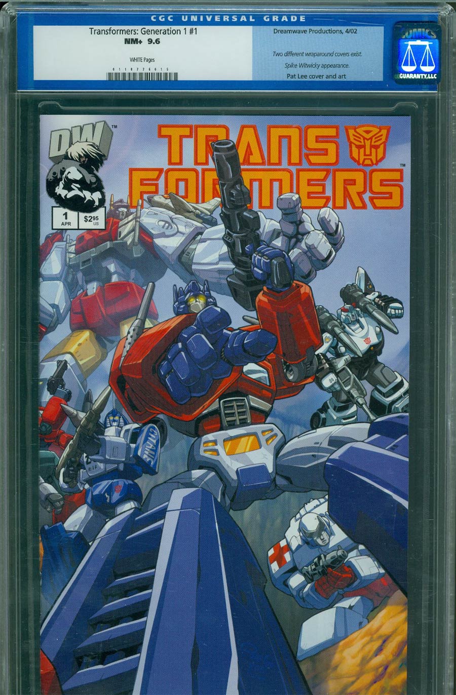Transformers Generation 1 #1 Cover K 1st Ptng Autobot Cover CGC 9.6