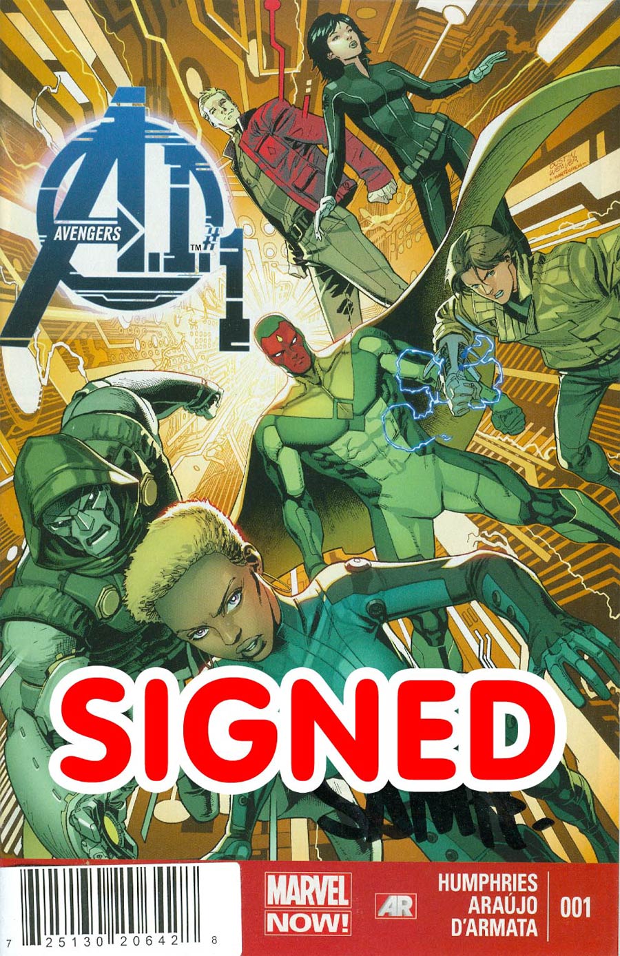 Avengers AI #1 Cover F DF Signed By Sam Humphries