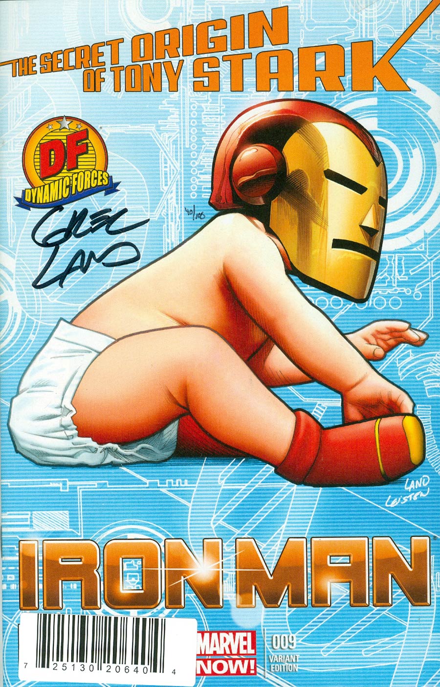 Iron Man Vol 5 #9 Cover I DF Exclusive Greg Land Variant Cover Signed By Greg Land