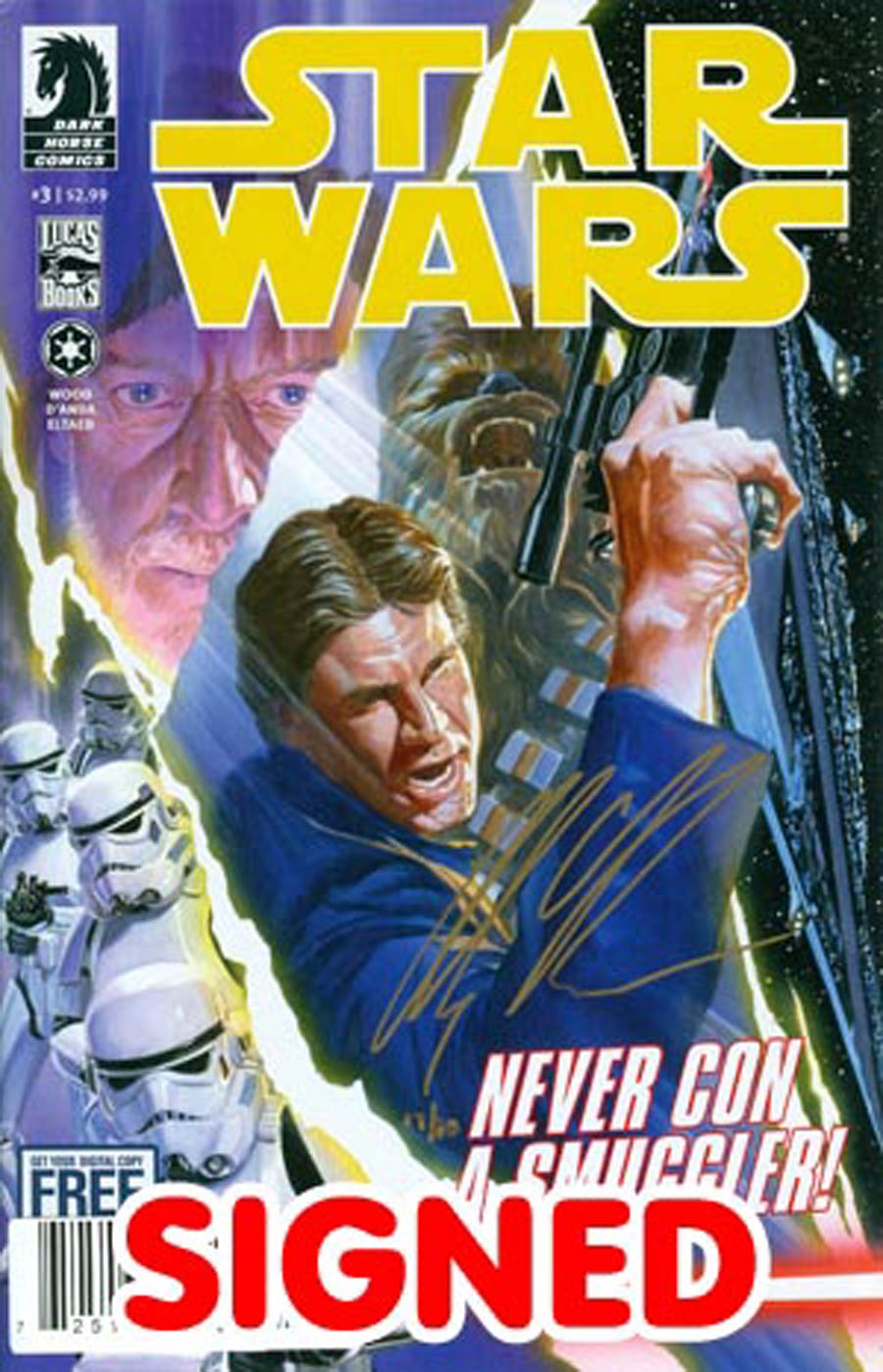 Star Wars (Dark Horse) Vol 2 #3 Cover C DF Gold Signature Series Signed By Alex Ross
