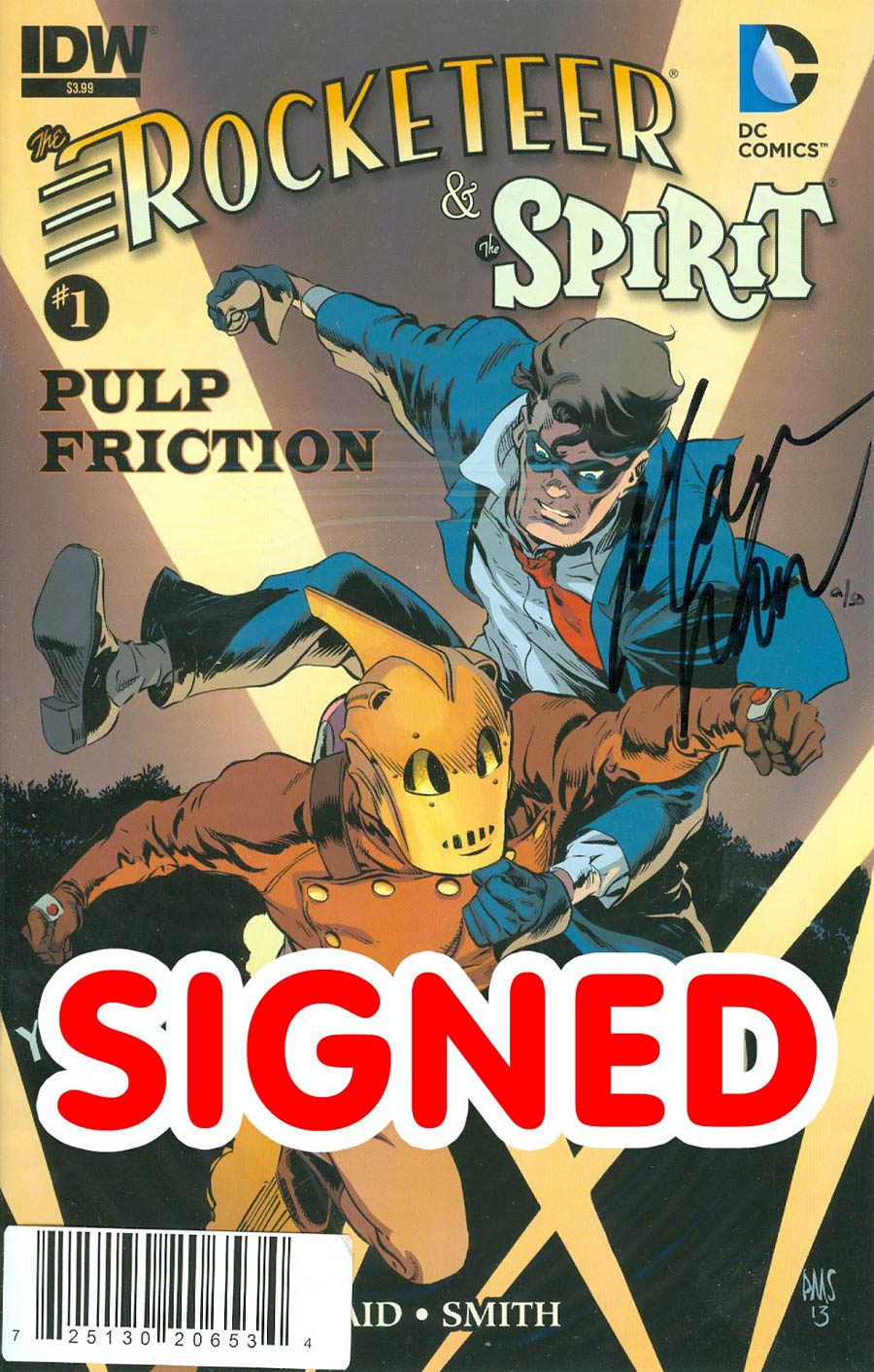 Rocketeer Spirit Pulp Friction #1 Cover C DF Signed By Mark Waid