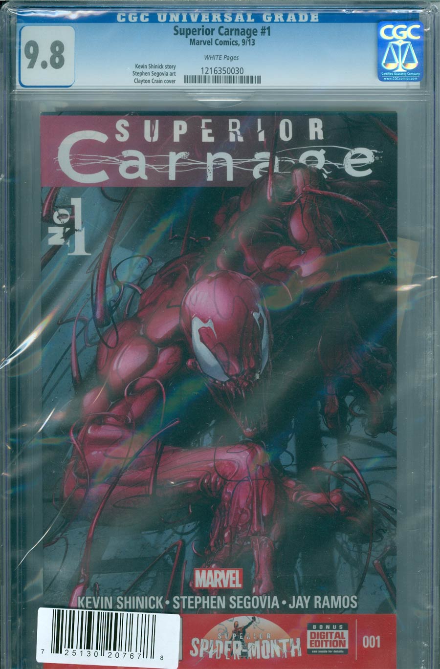 Superior Carnage #1 Cover C DF CGC 9.8
