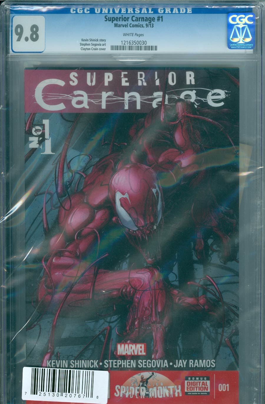 Superior Carnage #1 Cover C DF CGC 9.8