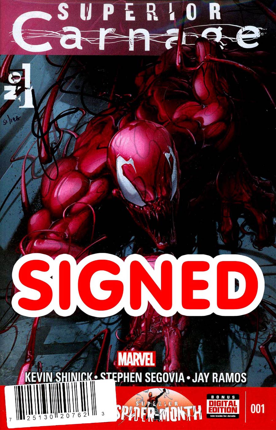 Superior Carnage #1 Cover D DF Signed By Kevin Shinick