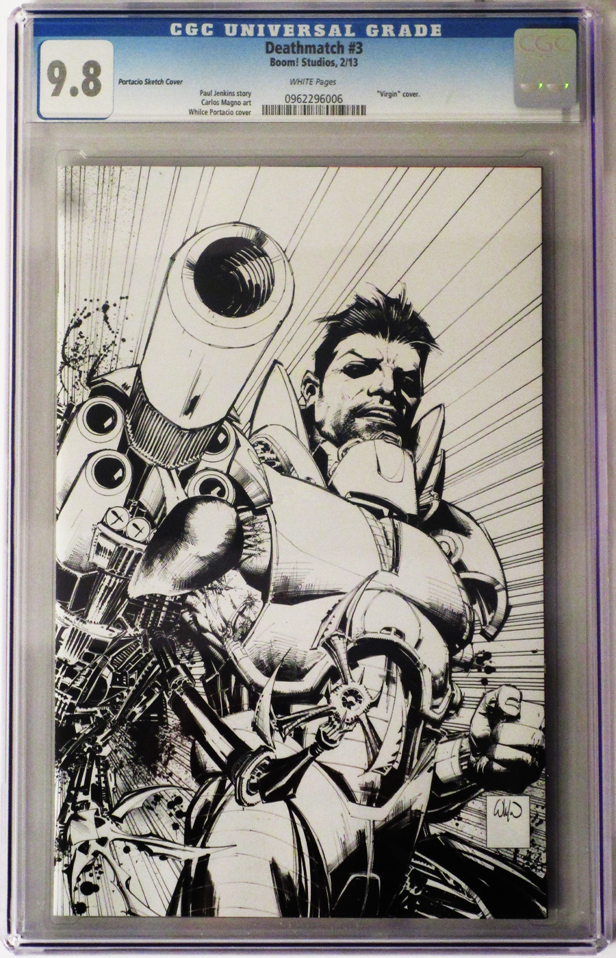 Deathmatch #3 Incentive Whilce Portacio Virgin Sketch Cover CGC 9.8