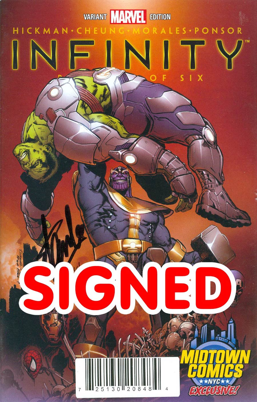 Infinity #1 Cover L DF Midtown Exclusive Phil Jimenez Variant Cover Signed By Stan Lee