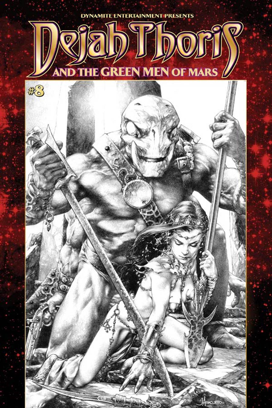 Dejah Thoris And The Green Men Of Mars #8 Cover B Variant Jay Anacleto Black & White Subscription Cover