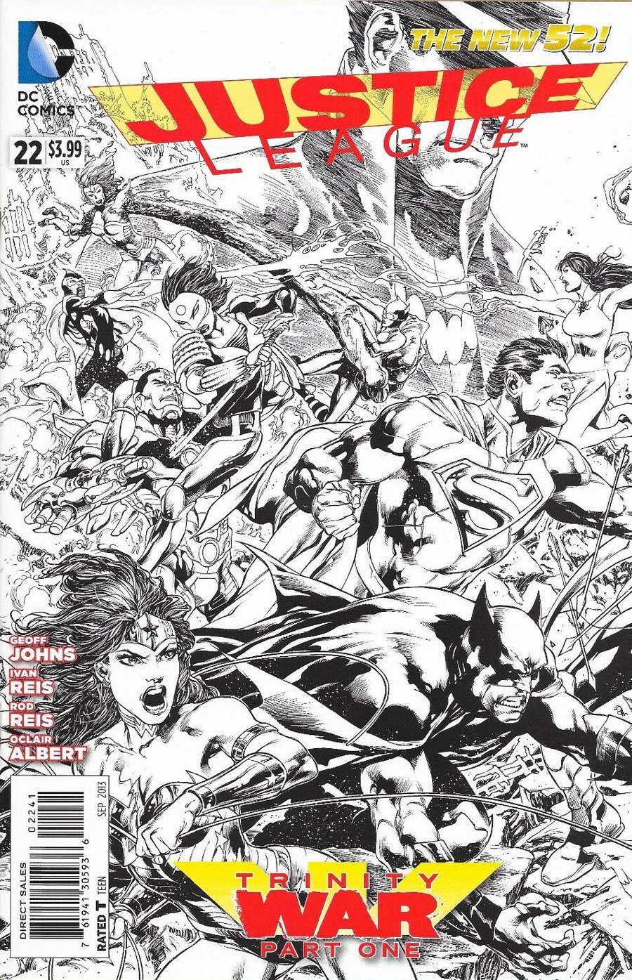 Justice League Vol 2 #22 Cover E Incentive Ivan Reis Sketch Cover (Trinity War Part 1)