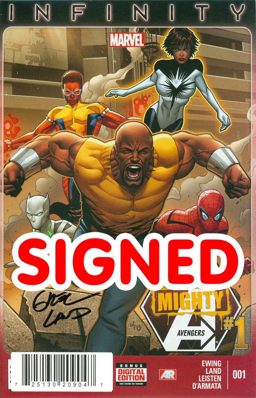 Mighty Avengers Vol 2 #1 Cover I DF Signed By Greg Land