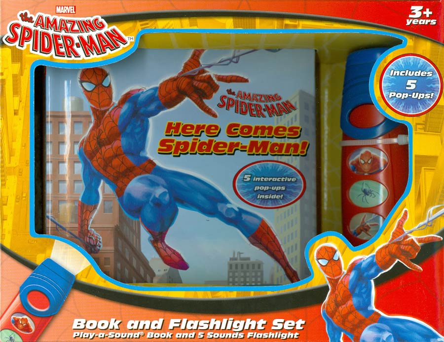 Here Comes Spider-Man Book And Flashlight Set