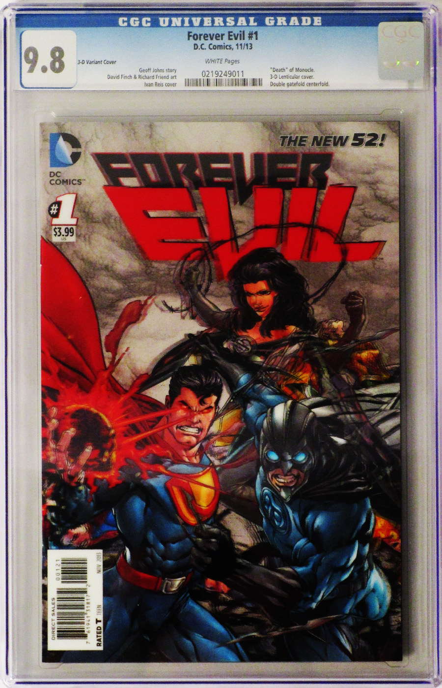 Forever Evil #1 Cover J Incentive 3D Motion Variant Cover CGC 9.8