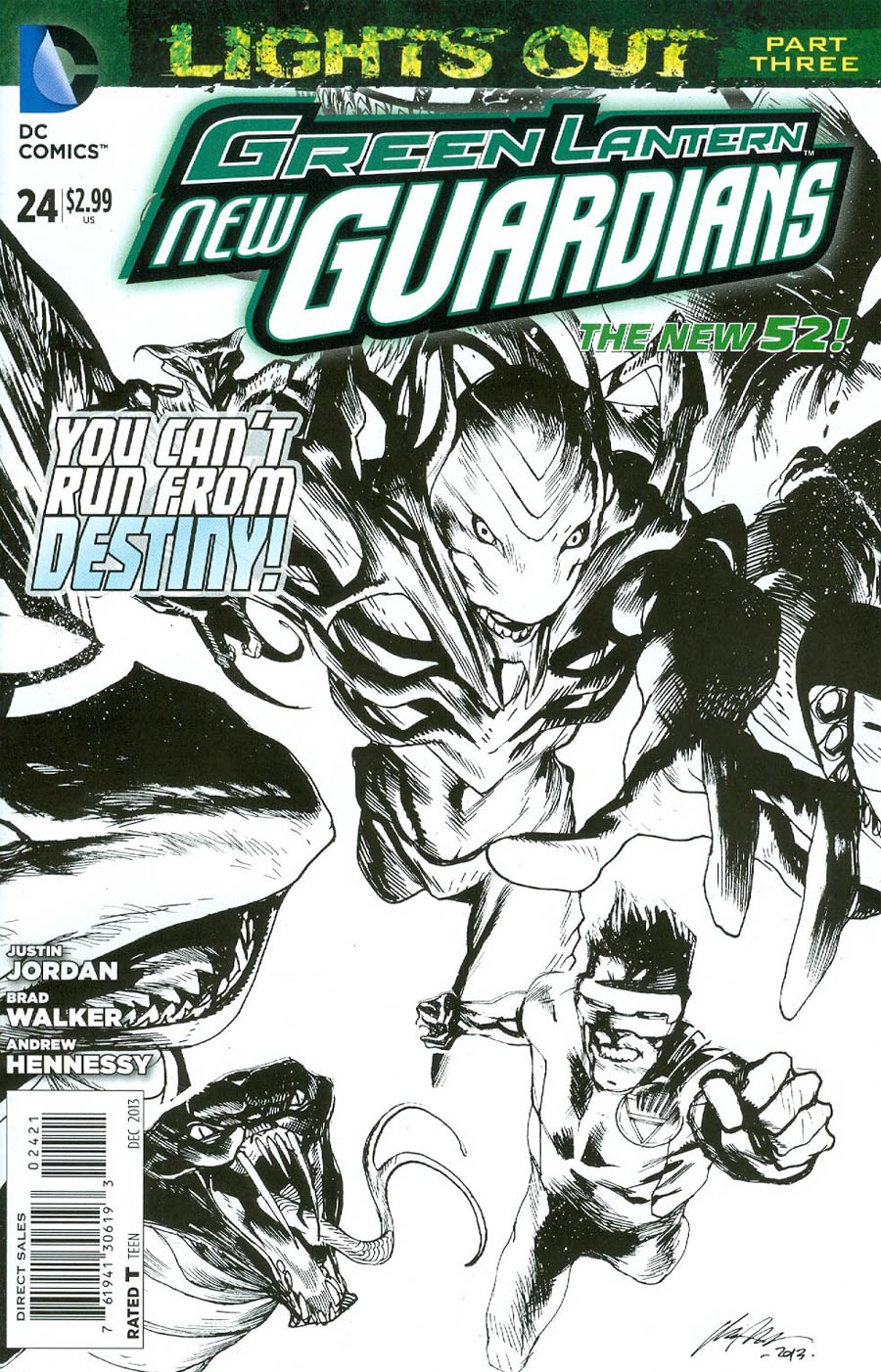 Green Lantern New Guardians #24 Cover B Incentive Rafael Albuquerque Sketch Cover (Lights Out Part 3)