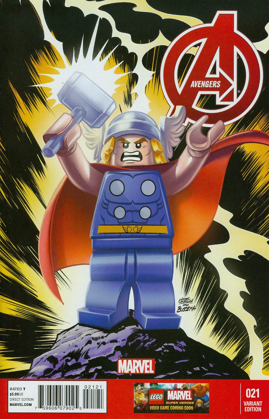 Avengers Vol 5 #21 Cover B Incentive Leonel Castellani Lego Color Variant Cover (Infinity Tie-In)