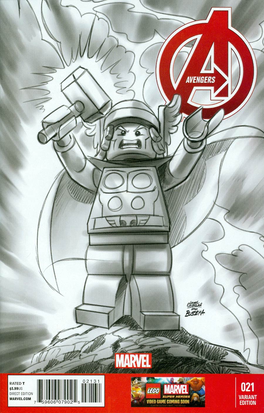 Avengers Vol 5 #21 Cover C Incentive Leonel Castellani Lego Sketch Variant Cover (Infinity Tie-In)