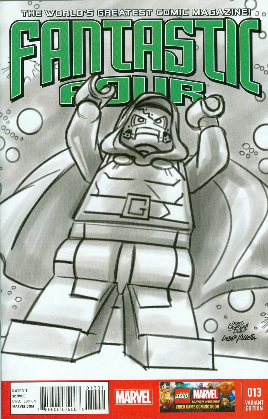 Fantastic Four Vol 4 #13 Cover C Incentive Leonel Castellani Lego Sketch Variant Cover