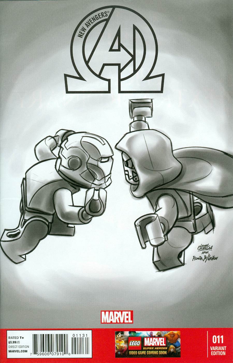 New Avengers Vol 3 #11 Cover C Incentive Leonel Castellani Lego Sketch Variant Cover (Infinity Tie-In)