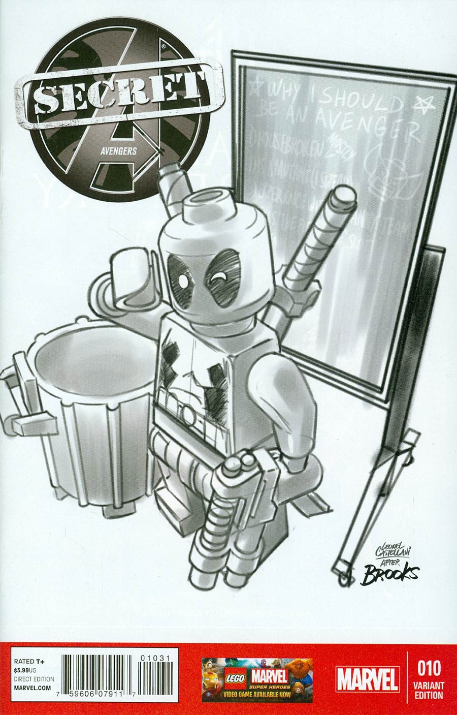 Secret Avengers Vol 2 #10 Cover C Incentive Leonel Castellani Lego Sketch Variant Cover (Infinity Tie-In)