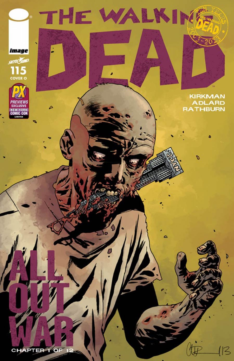 Walking Dead #115 Cover O NYCC Previews Exclusive Charlie Adlard Variant Cover
