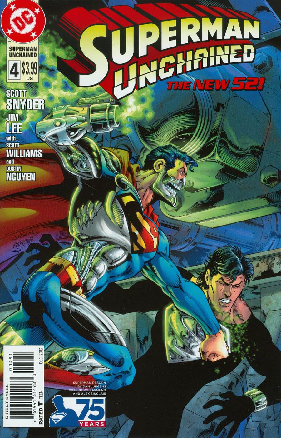 Superman Unchained #4 Cover J Incentive 75th Anniversary Superman Reborn Variant Cover By Dan Jurgens