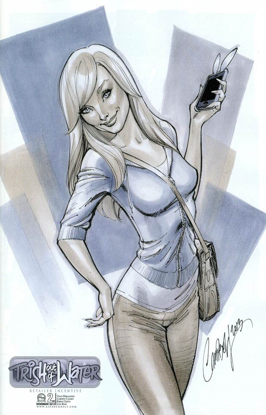 Trish Out Of Water #2 Cover D Incentive J Scott Campbell Sketch Variant Cover