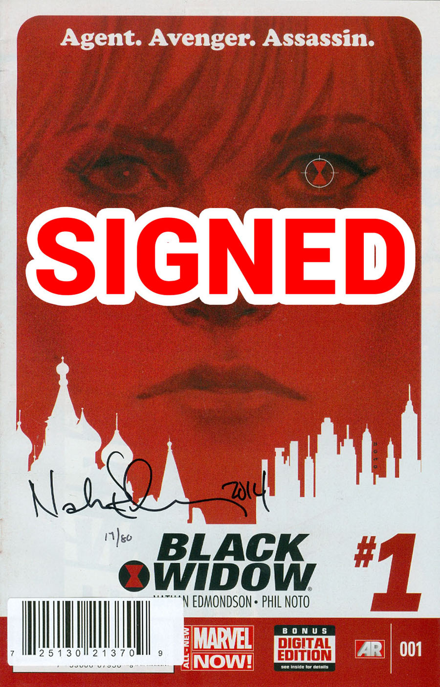 Black Widow Vol 5 #1 Cover G DF Signed By Nathan Edmondson