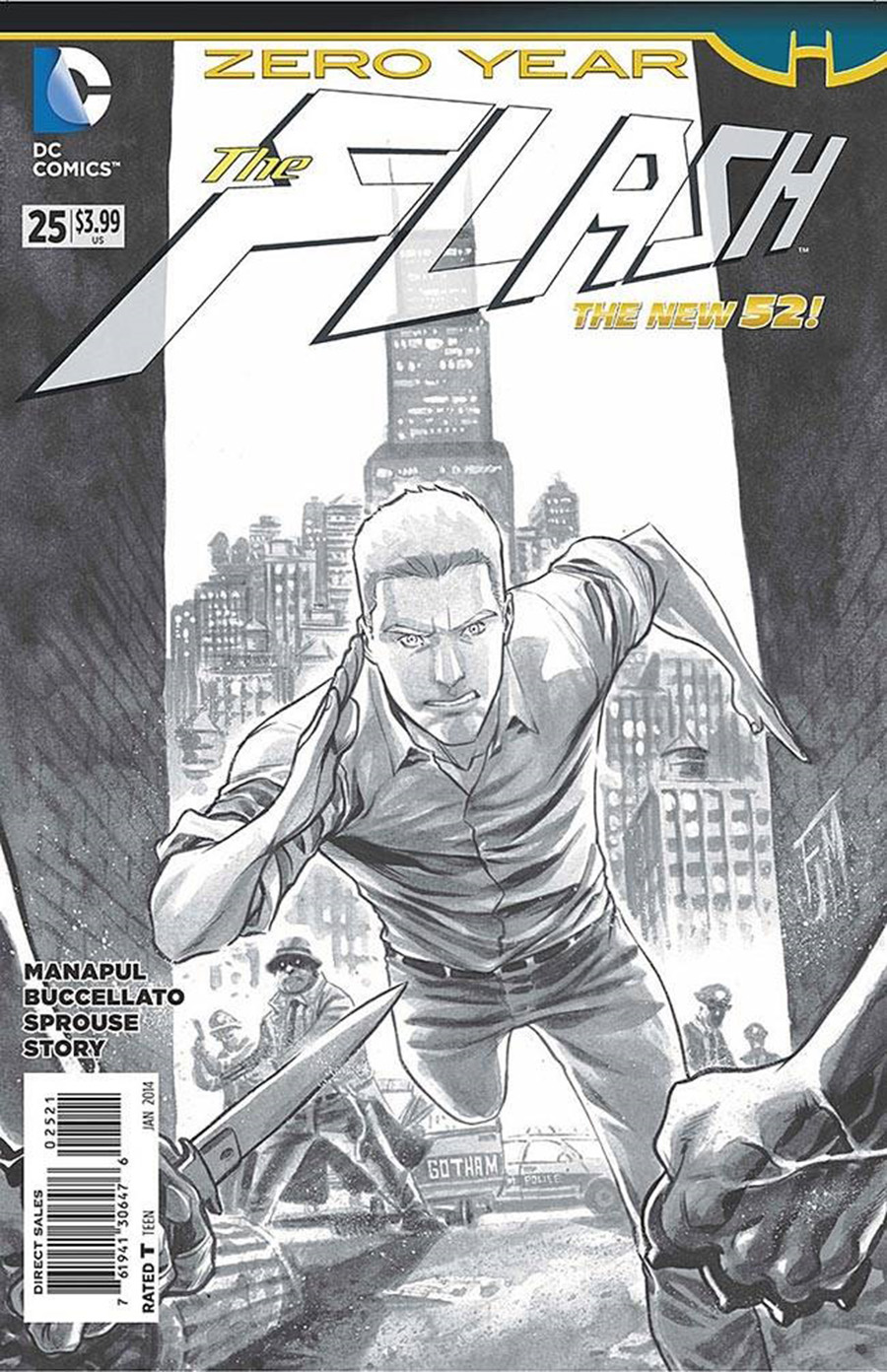 Flash Vol 4 #25 Cover B Incentive Francis Manapul Sketch Cover (Batman Zero Year Tie-In)