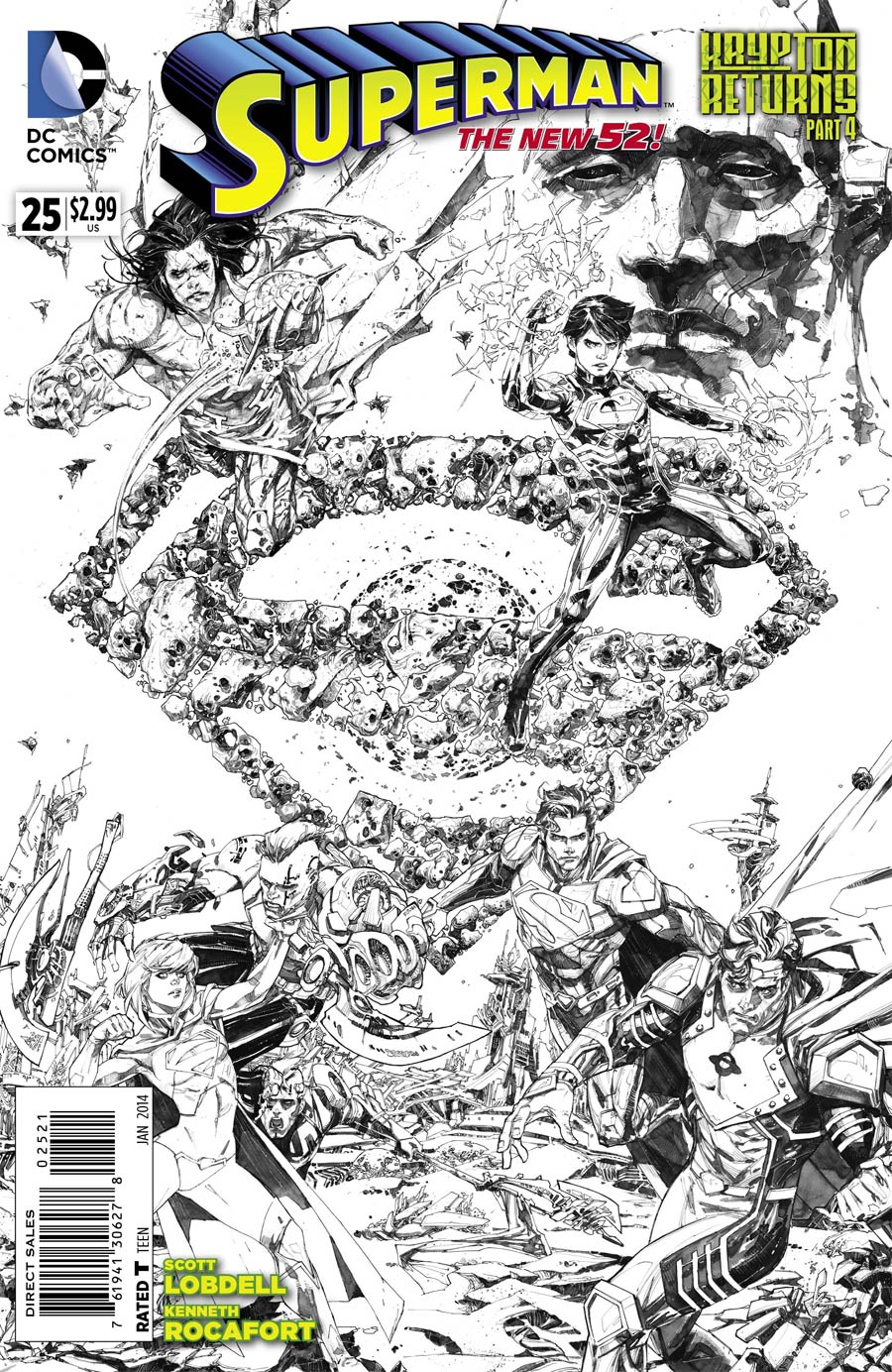 Superman Vol 4 #25 Cover B Incentive Kenneth Rocafort Sketch Cover (Krypton Returns Part 4)