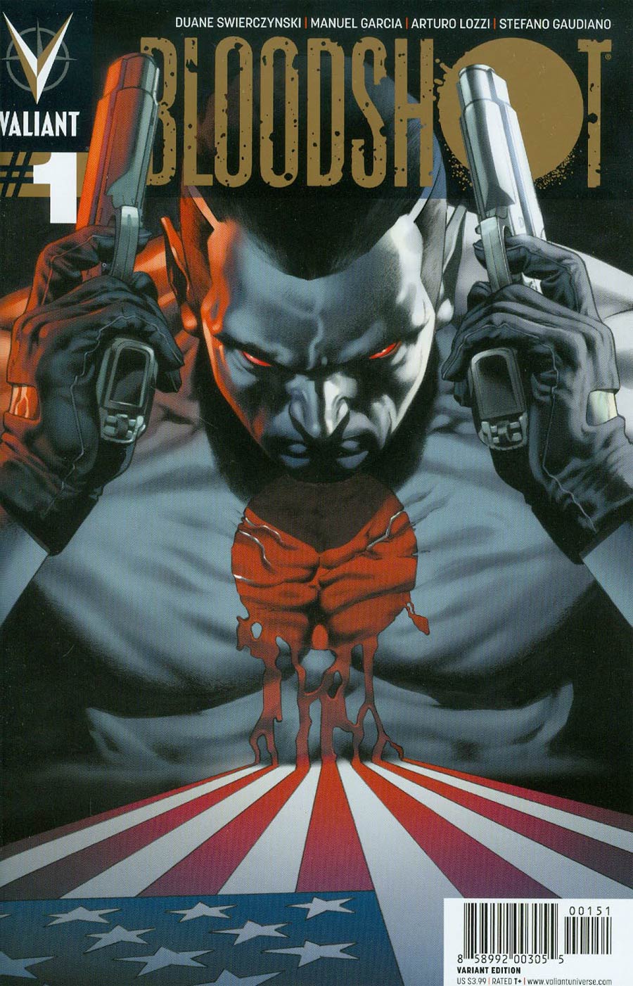 Bloodshot Vol 3 #1 Cover F Incentive Arturo Lozzi Linewide Gold Variant Cover