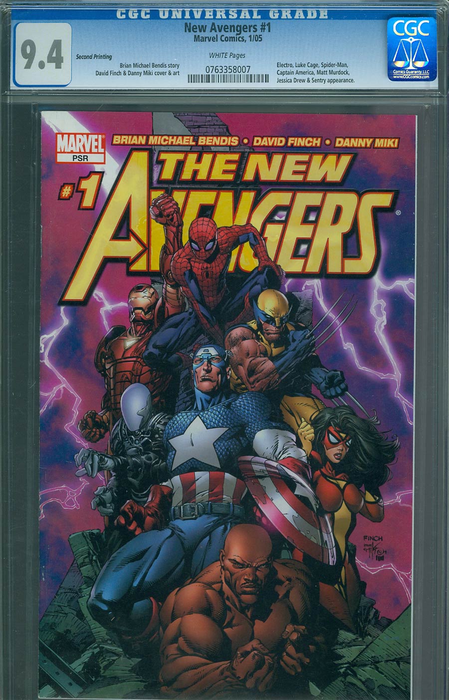 New Avengers #1 Cover M 2nd Ptg Finch Variant CGC 9.4
