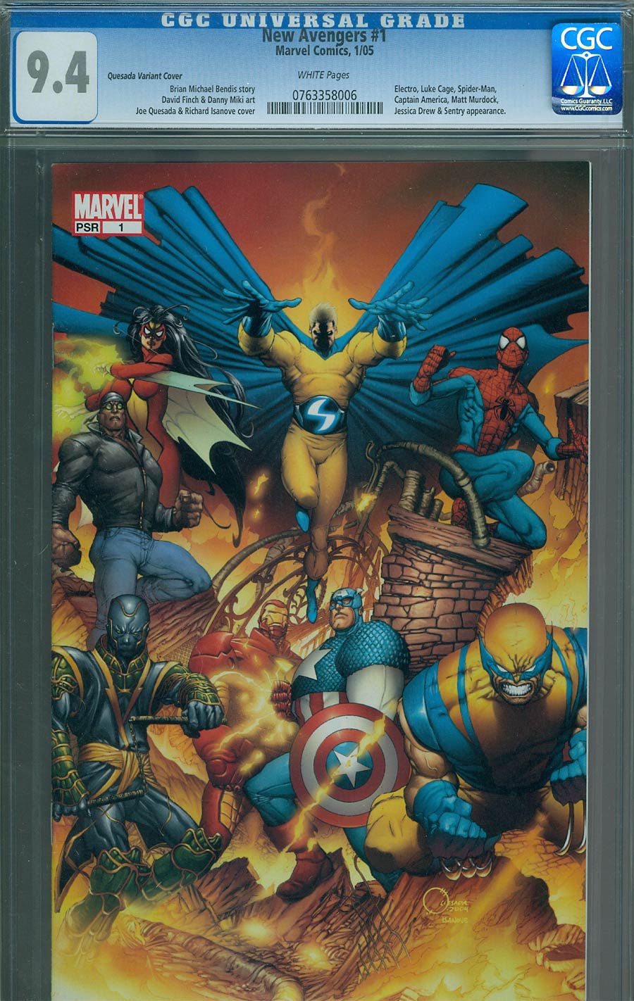 New Avengers #1 Cover L Quesada Cover CGC 9.4
