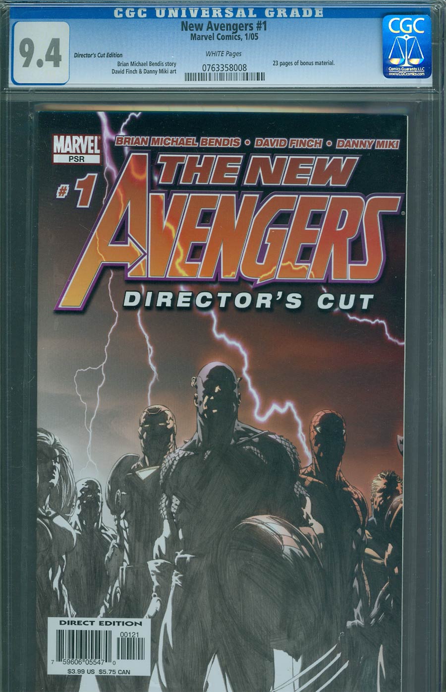New Avengers #1 Cover I Directors Cut CGC 9.4