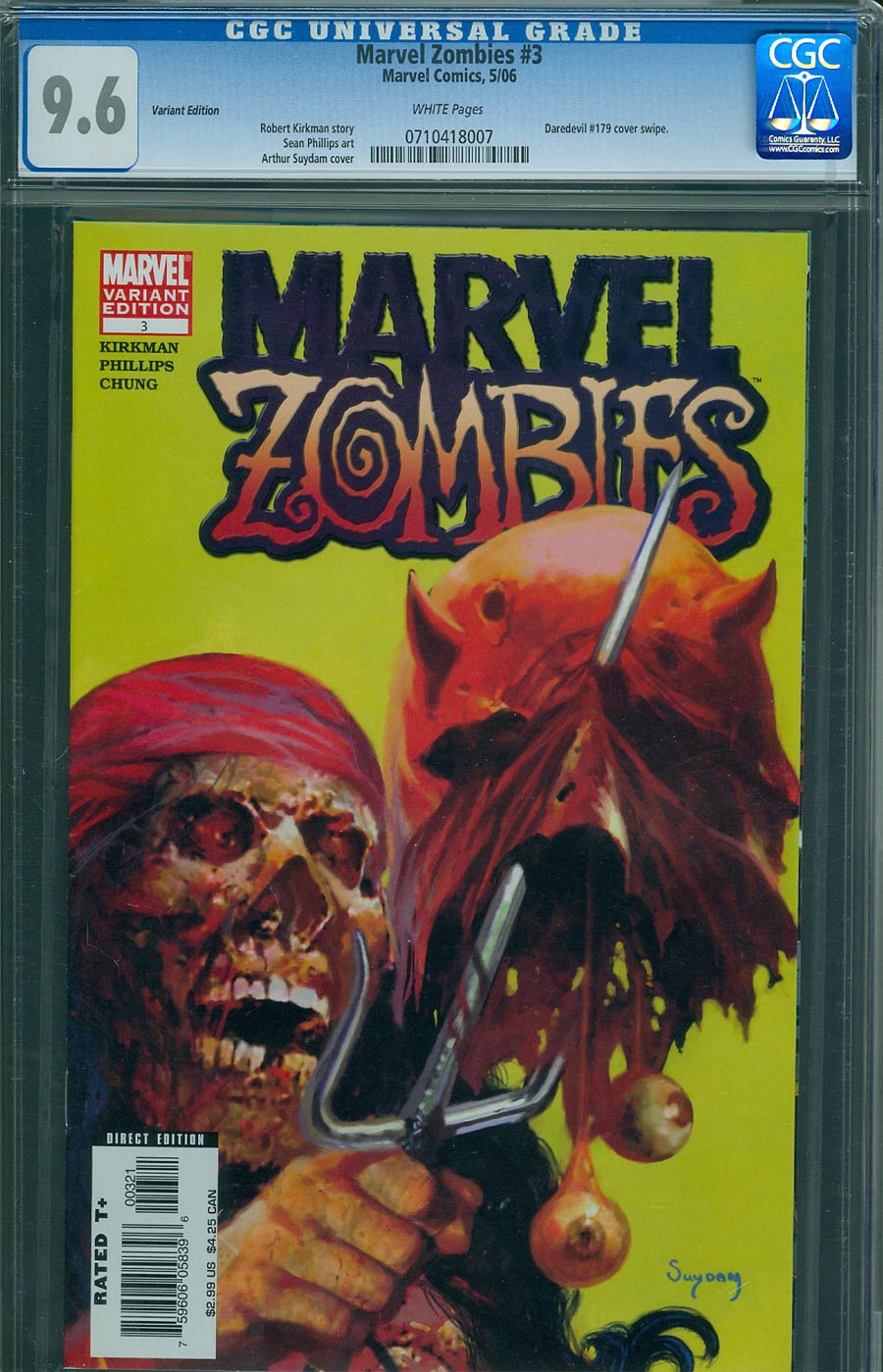 Marvel Zombies #3 Cover C 2nd Ptg Variant Cover CGC 9.6