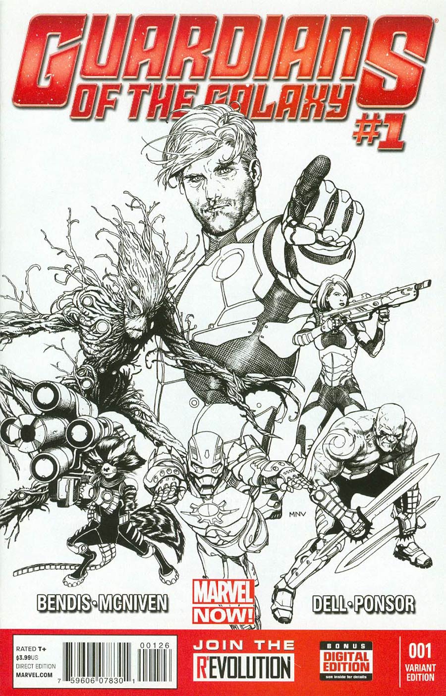 Guardians Of The Galaxy Vol 3 #1 Cover R Incentive Steve McNiven MRRC Sketch Cover