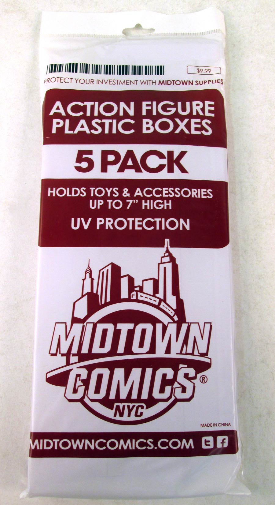 Midtown Comics Action Figure Acrylic Boxes 5-Pack Medium