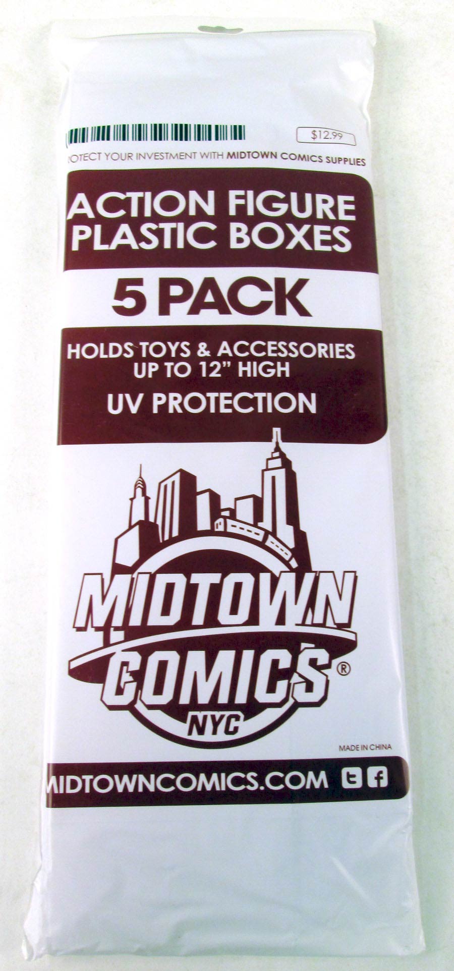 Midtown Comics Action Figure Acrylic Boxes 5-Pack Large