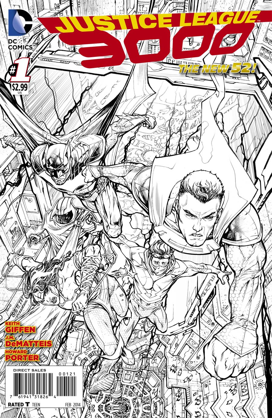 Justice League 3000 #1 Cover B Incentive Howard Porter Sketch Cover