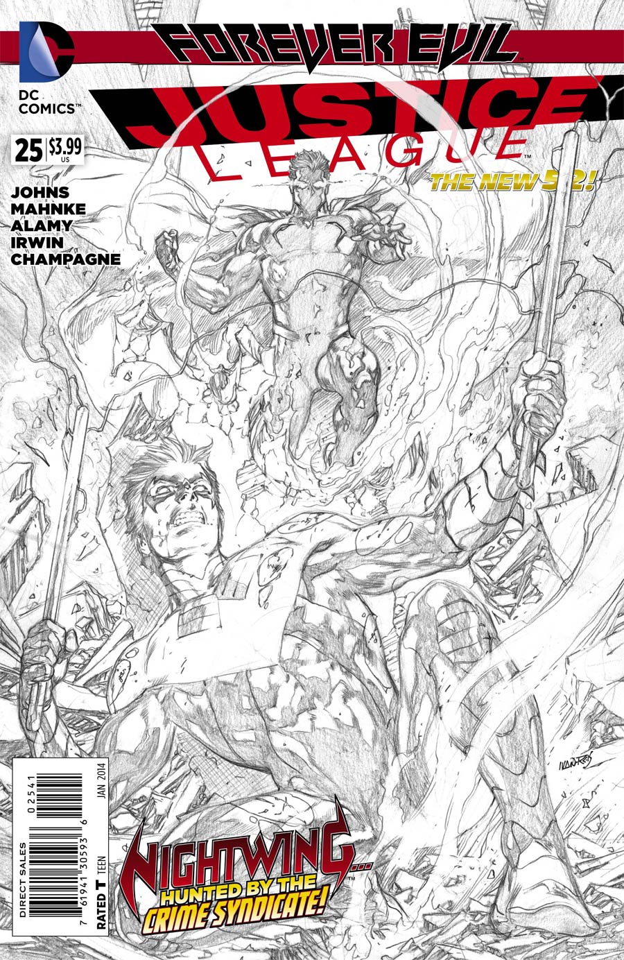 Justice League Vol 2 #25 Cover E Incentive Ivan Reis Sketch Cover (Forever Evil Tie-In)