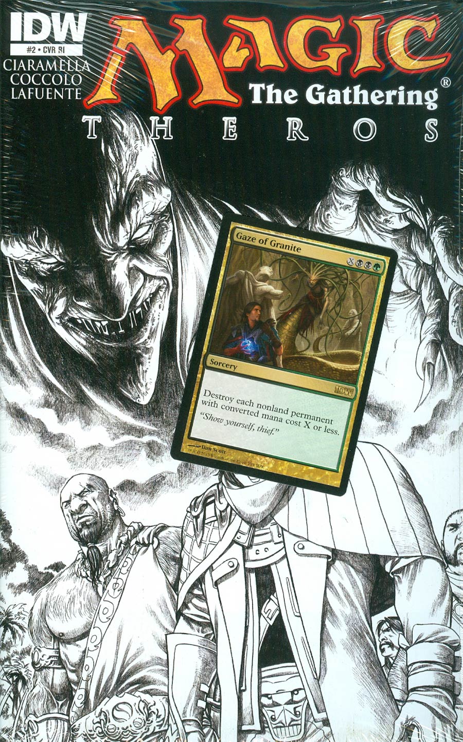Magic The Gathering Theros #2 Cover B Incentive Martin Coccolo Black & White Variant Cover