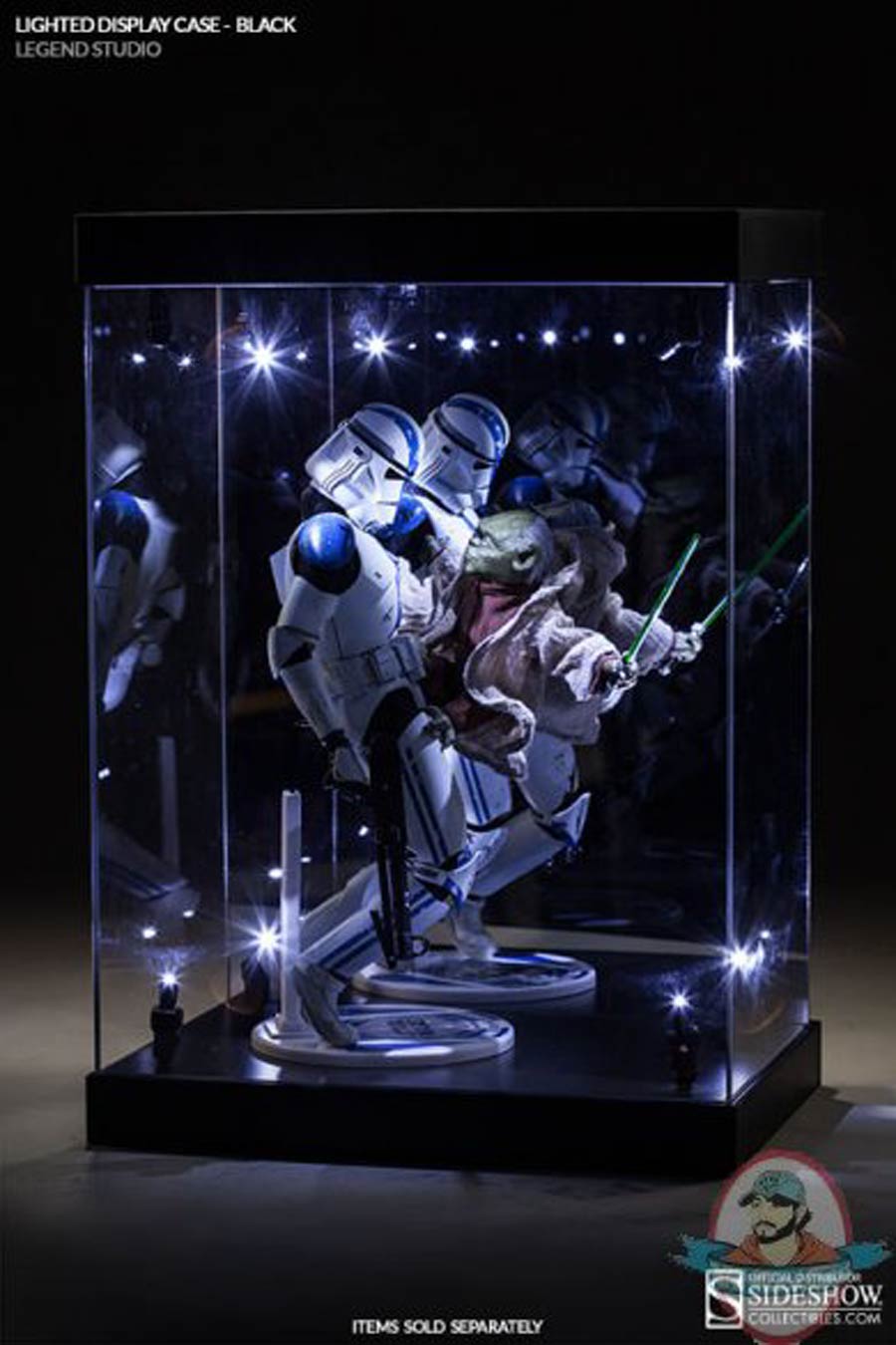 Lighted Display Case Black Border Regular Size 1/6 Scale Figure Display
