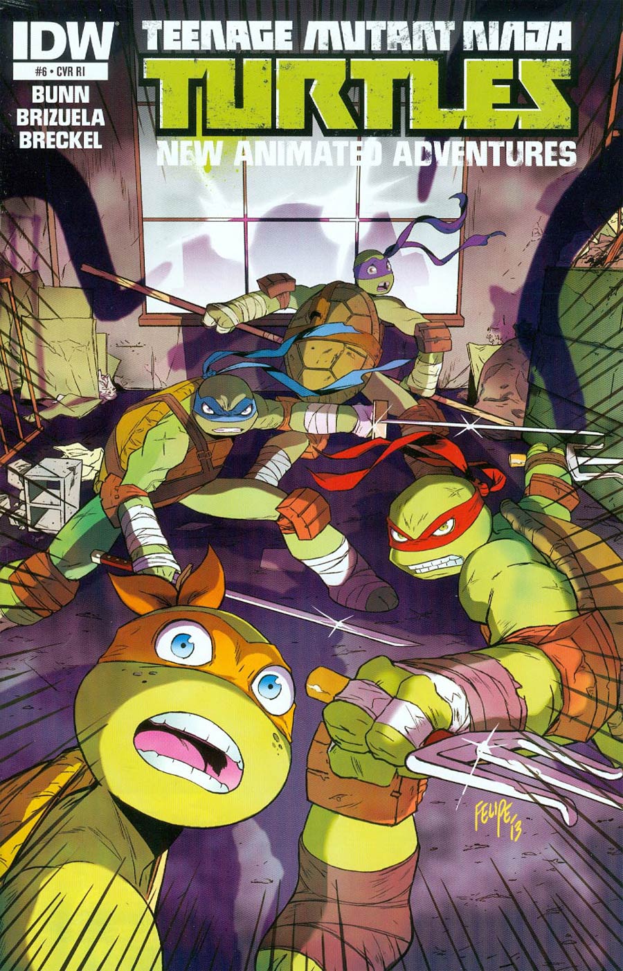 Teenage Mutant Ninja Turtles New Animated Adventures #6 Cover B Incentive Felipe Smith Variant Cover
