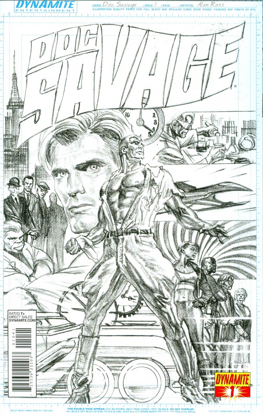 Doc Savage Vol 5 #1 Cover D Incentive Alex Ross Black & White Cover