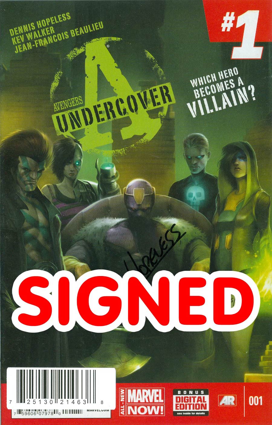 Avengers Undercover #1 Cover C DF Signed By Dennis Hopeless