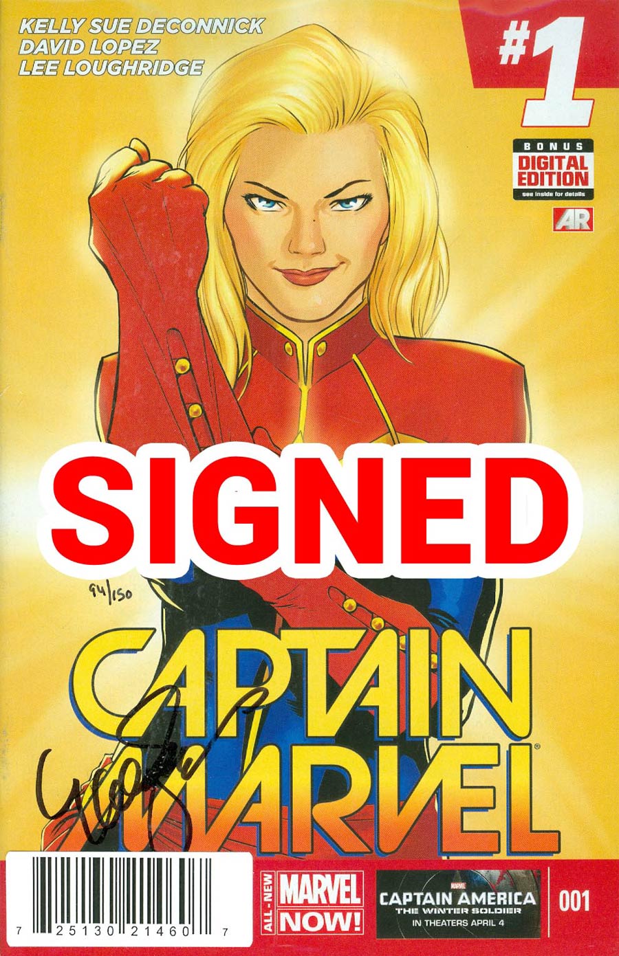 Captain Marvel Vol 7 #1 Cover F DF Signed By Kelly Sue DeConnick